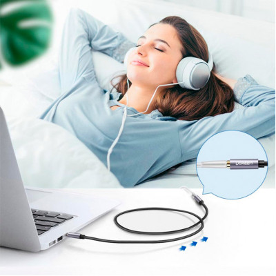 Кабель мультимедийный 3.5mm M to 3.5mm F 1.5m AV118 gray Ugreen (10593) Винница - изображение 6