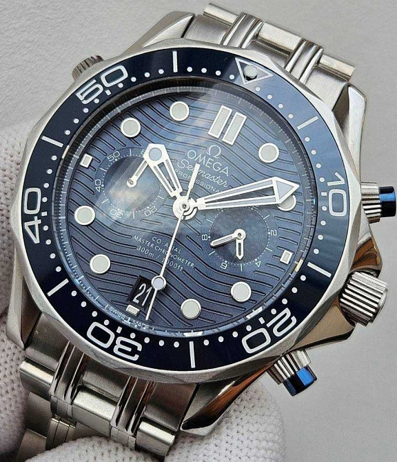 Швейцарські годинники Omega Seamaster Blue Chronograph 44 mm. Харків - фото 6