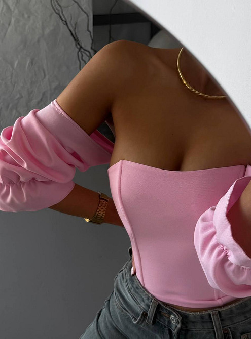 Жіночий стильний базовий корсет костюм Lux, регилін Рожевий, 44 Одеса - фото 5