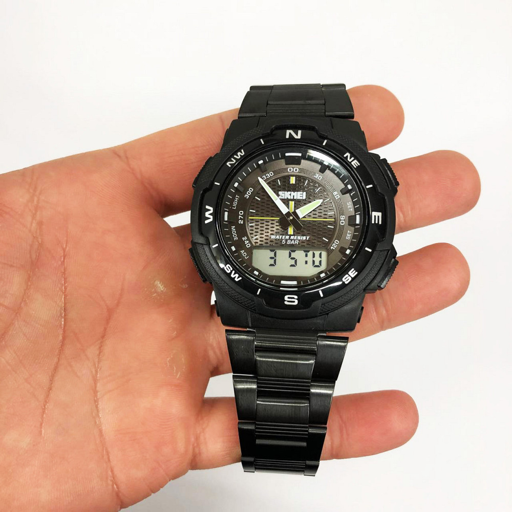 Чоловічий тактичний військовий годинник SKMEI 1370BKWT, Водонепроникний годинник, TR-286 Годинники спортивні Київ - фото 6