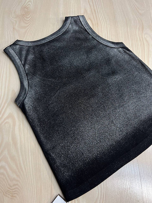 Майка женская A-N 332 в рубчик с эффектом серебристого напыления, черный, one size Киев - изображение 17