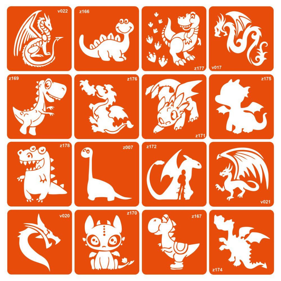 Набор трафаретов для био-тату 