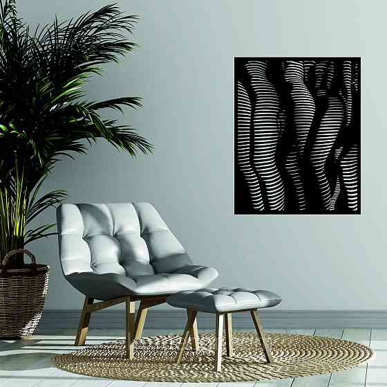 Декоративне настінне Панно «Жіноче тіло», Декор на стіну 90*72 см, Чорний Київ