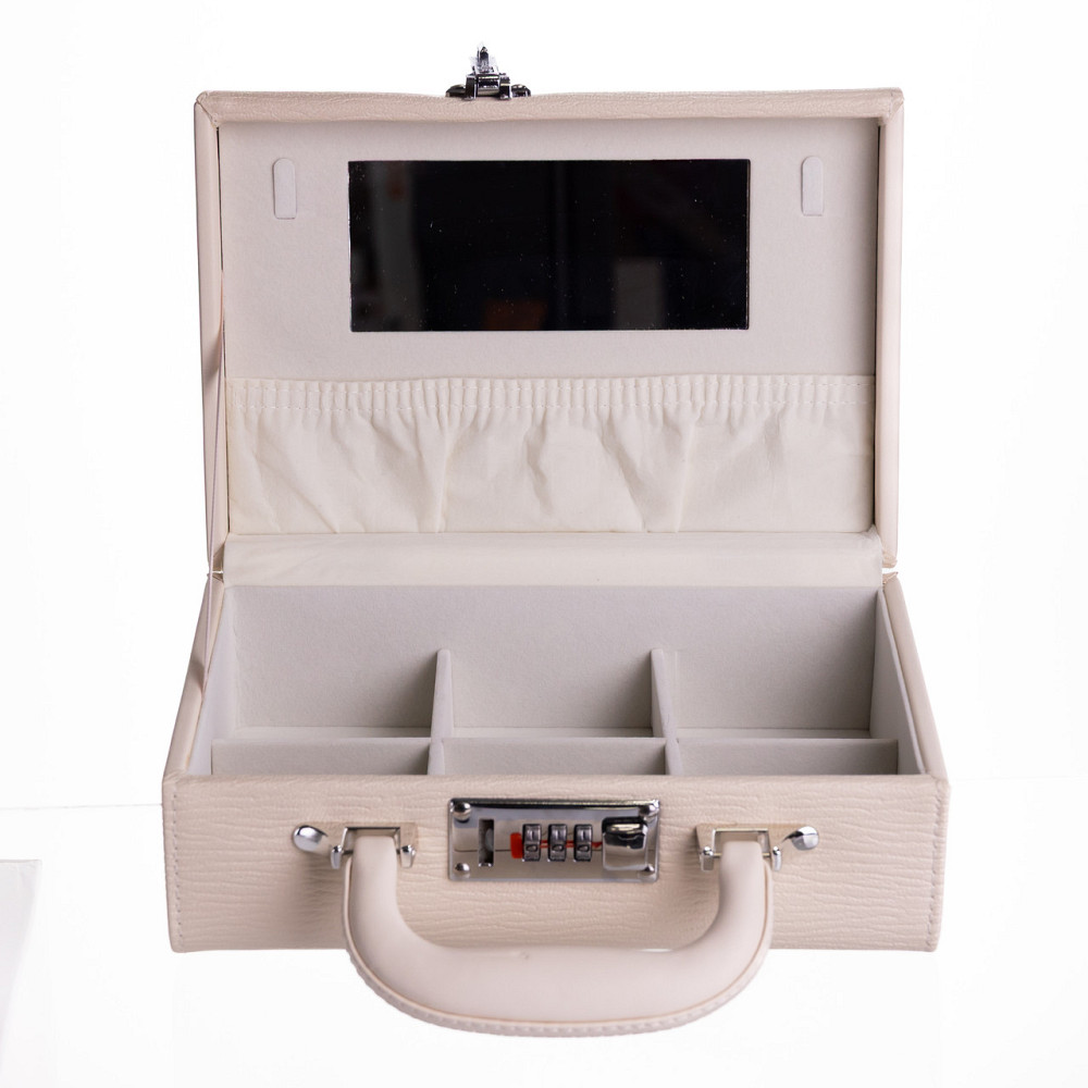 Скринька для прикрас з еко шкіри 2 яруси з кодовим замком Бежевий HP-5-24BE Коломыя - изображение 6
