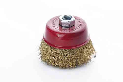 Щётка чаша латуневая проволока 75мм (УШМ) APRO Ровно