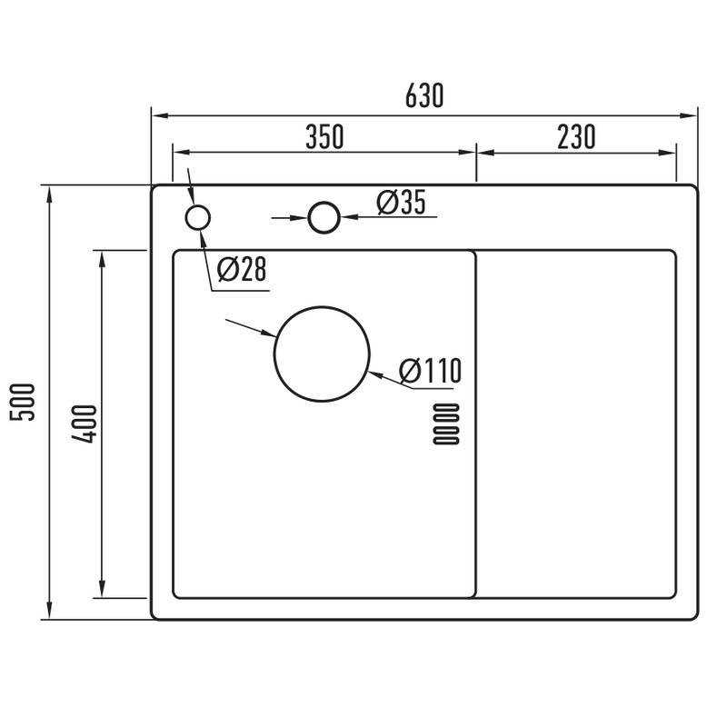 Мийка з нержавіючої сталі Mixxus MH6350L Nano-Black графіт 3.0/0.8 Харків - фото 3