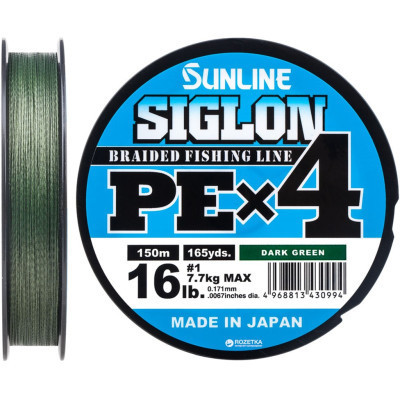 Шнур Sunline Siglon PE н4 150m 1.0/0.171mm 16lb/7.7kg Dark Green (1658.09.19) Винница - изображение 1