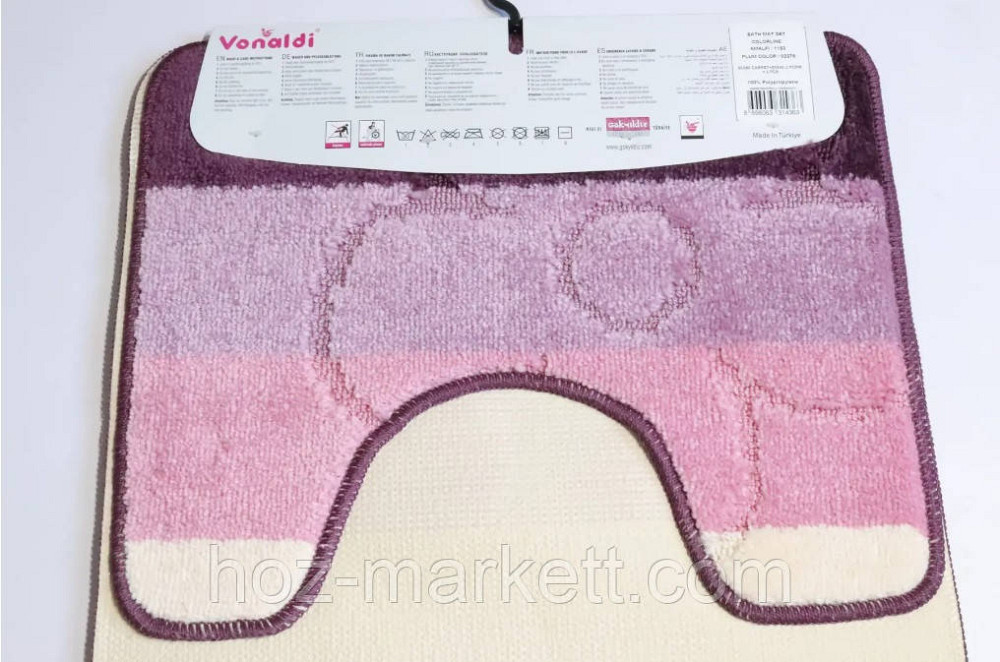Набор ковриков в ванную комнату розовый производство Турция 80 х 50 см и 50 х 40 см Харьков - изображение 2