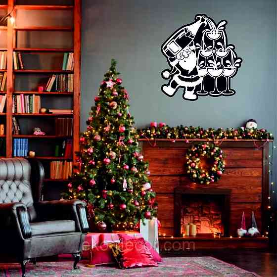 Декоративное настенное Панно «Дед Мороз», Декор на стену 90*84 см Киев