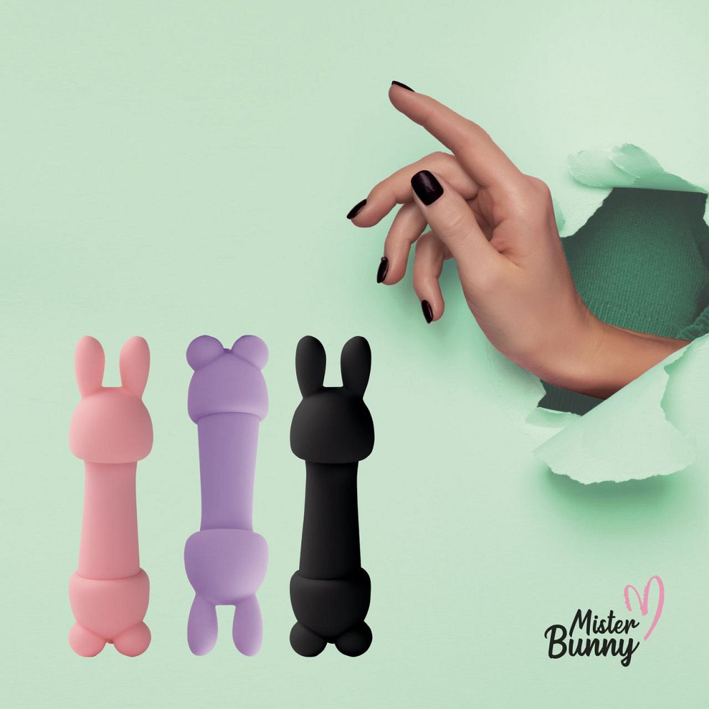 Мінівібратор FeelzToys Mister Bunny Pink з двома насадками Sex Aura Київ - фото 6