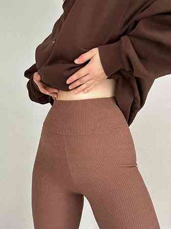 Женские теплые лосины в рубчик Мокко 46/48 Харьков