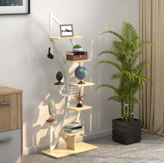 Стелаж для квітів Costway Ruta комплект 2 штуки у формі півмісяця білий Київ