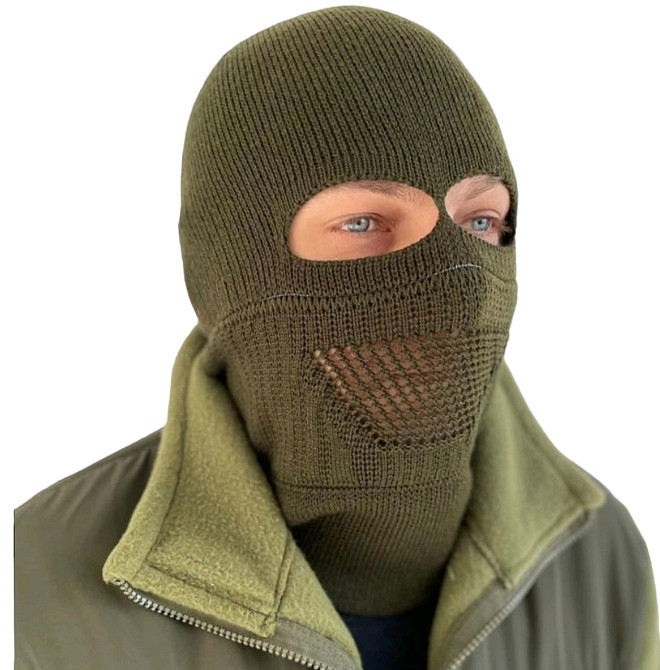 Балаклава чоловіча тактична підшоломник шапка олива в'язана трикотаж Одеса - фото 3