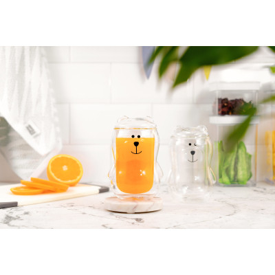 Набор стаканов Ardesto Animals з кришкою 300 мл 2 шт прозорий (AR2630BBR) Винница - изображение 5