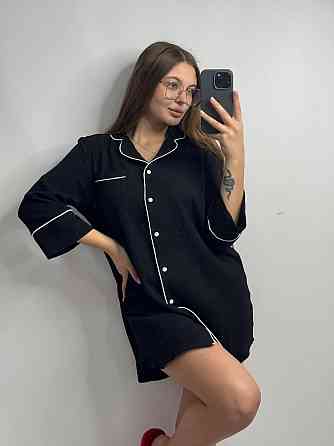 Жіноча муслінова нічна сорочки Чорний XS-S Харків