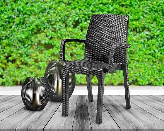 Стілець садовий пластиковий BICA Verona armchair, графіт Київ