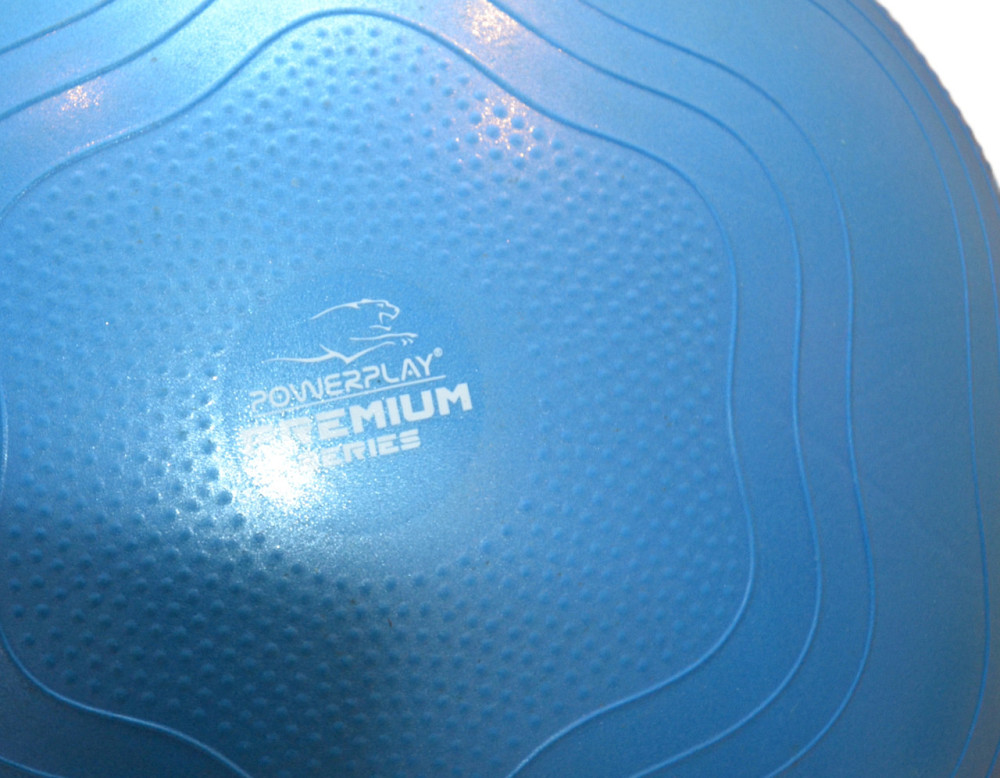 М'яч для фітнесу (фітбол) укріплений PowerPlay 4000 Ø65 cm Premium Gymball Anti-Burst Синій + помпа Луцк - изображение 7