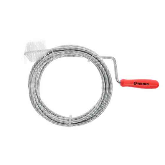 Трос для чистки труб, 6 мм × 3 м, наконечник: рифленый провод INTERTOOL HP-1005 Киев