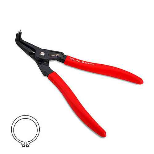 Круглогубці для зняття стопорних кілець 9" (розтискання загнуті) посилені TOPTUL DCBA1309 Одеса