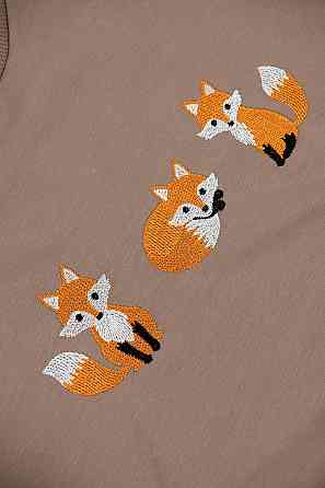 Світшот дитячий із вишивкою, двонитка світло-коричневий, сірогокитний топ Київ