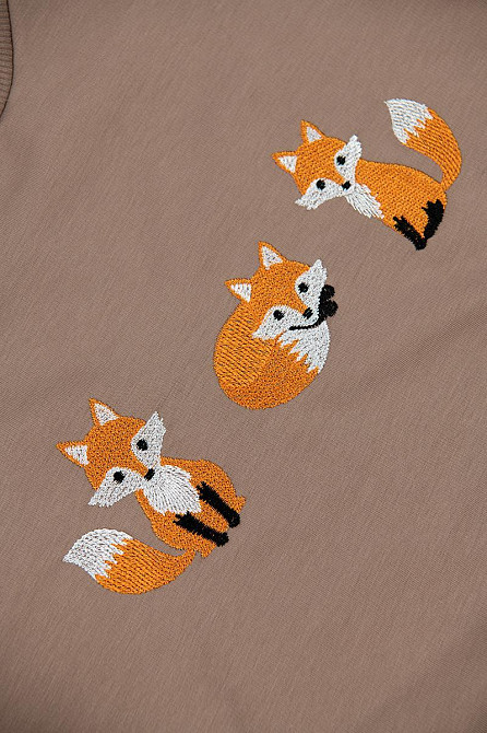 Світшот дитячий із вишивкою, двонитка світло-коричневий, сірогокитний топ Київ - фото 2