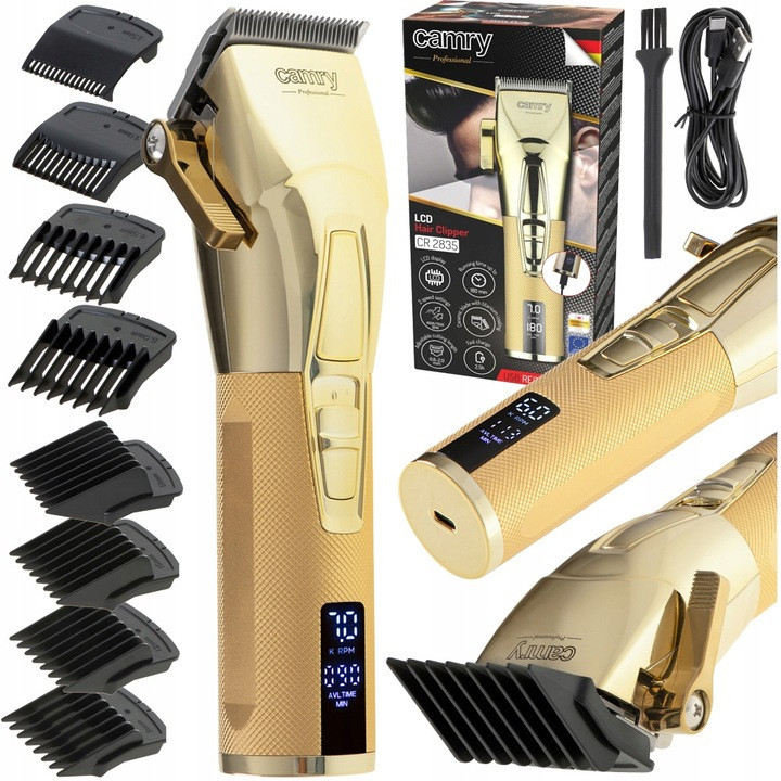Аккумуляторная машинка для стрижки волос с дисплеем 8 насадок Camry CR (2835g) 100 Вт Нововолынск - изображение 1