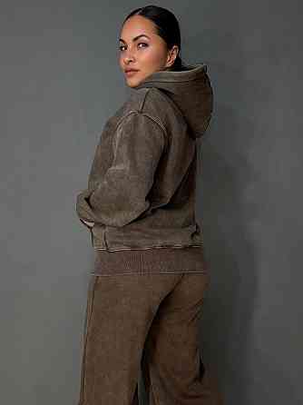 Костюм жіночий Joy One 2166-11 утеплений варений худі зі штанами палаццо коричневий, коричневий, XL Київ