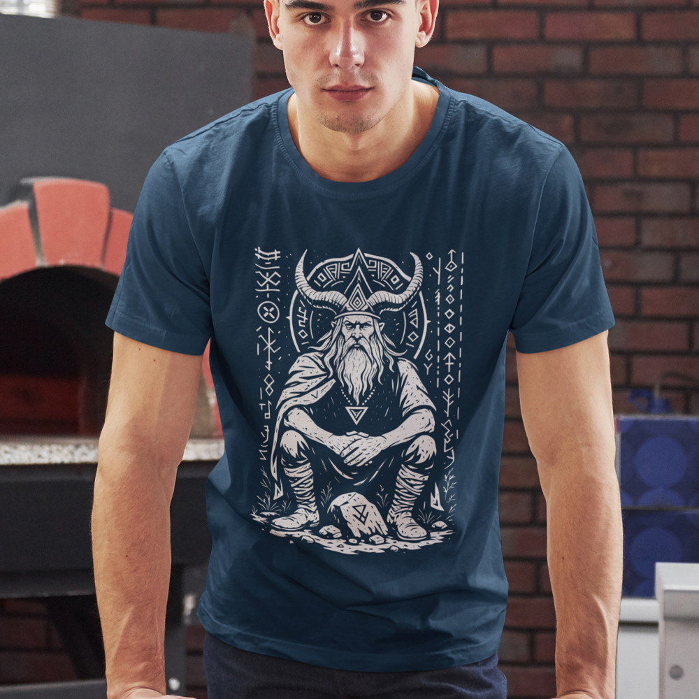 Футболка летняя мужская "Велес" / Дизайнерская базовая футболка с украинским уникальным принтом Запоріжжя - фото 2