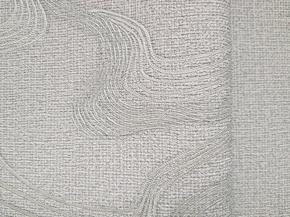 Шпалери вінілові на флізеліні Marburg Kumano 1.06х10 абстракція хвилі структурні сріблясті на сірому 34586 Київ - фото 2