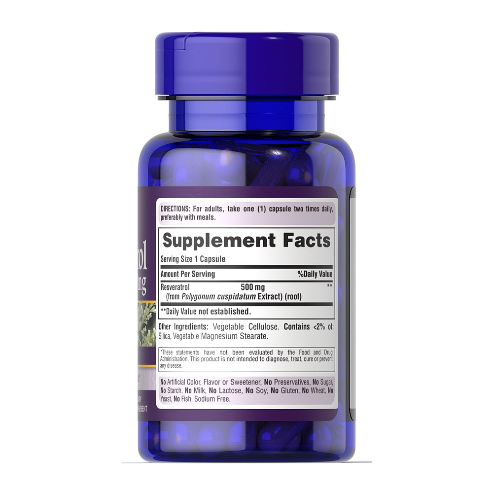 Ресвератрол Puritans Pride Resveratrol 500 мг 30 капсул Луцьк - фото 2