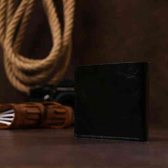 Небольшое кожаное портмоне для мужчин Shvigel 16460 Черный Киев