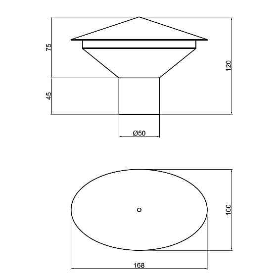 Грибок вентиляційний PPR TA Sewage 50 Київ