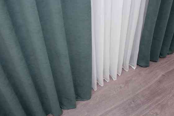 Комплект готових штор VR-Textil Мікровелюр SPARTA № 965ш Сіро-блакитний 150х285 см 2 шт (30-764) Київ