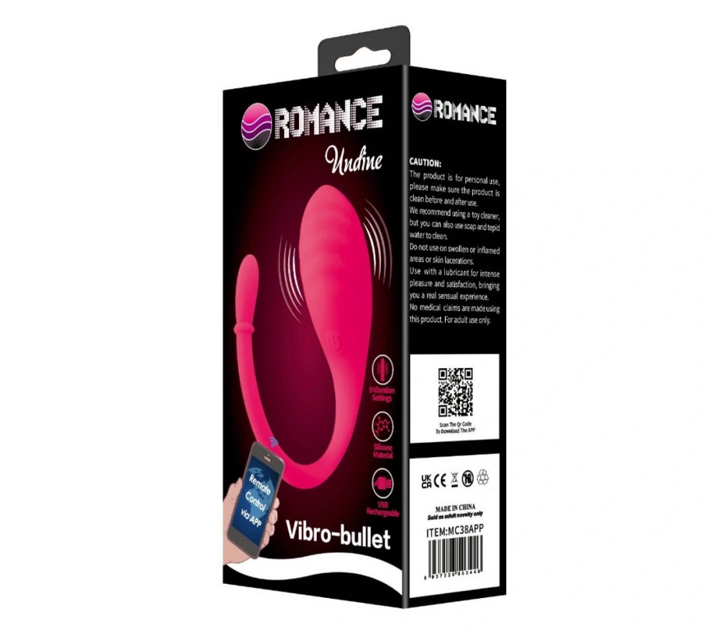 Віброяйце Romance Undine Vibro-Bullet силіконове, з додатком, рожеве, 20,5 х 3,4 см Sex Aura Київ - фото 8