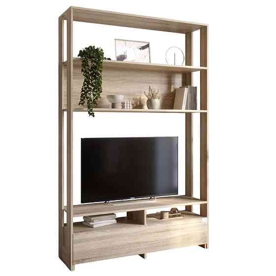 Модуль-4 стеллаж с полками и тумбой под ТВ LION Нобу Дуб Сонома (LION-042430) Львов