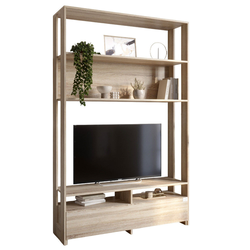 Модуль-4 стеллаж с полками и тумбой под ТВ LION Нобу Дуб Сонома (LION-042430) Львов - изображение 2