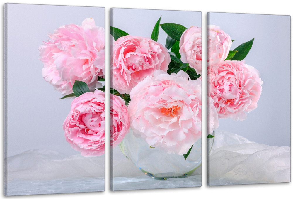 Модульная картина в гостиную / спальню   Піони  ART-221_3A 70х130 см Киев - изображение 1