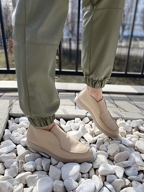 Черевики жіночі RONE бежеві натуральна шкіра висота 8см розмір 39 (4326) Коломыя - изображение 4