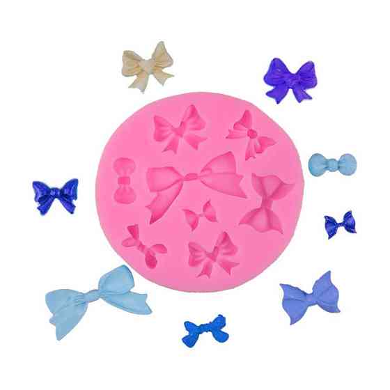 Силиконовый молд Бантики 88 мм розовый Киев