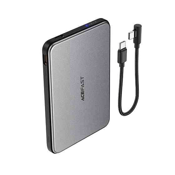 Павербанк 5000 mAh ACEFAST M30-5000 PD20W швидка зарядка магнітний кабель у комплекті чорний power bank повербанк Одеса