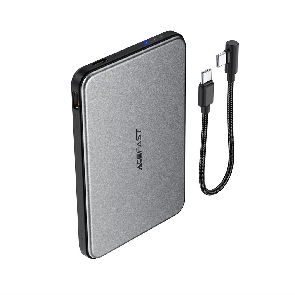 Павербанк 5000 mAh ACEFAST M30-5000 PD20W швидка зарядка магнітний кабель у комплекті чорний power bank повербанк Одеса - фото 3
