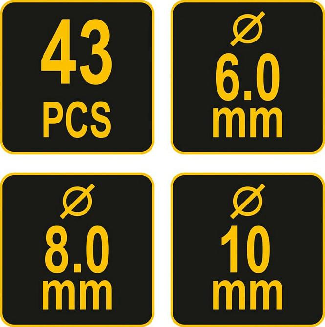 Засоби для кілкових сполучень по дереву YATO з діаметром 6, 8, 10 мм, набір 43 шт. [6/24] Одеса - фото 3