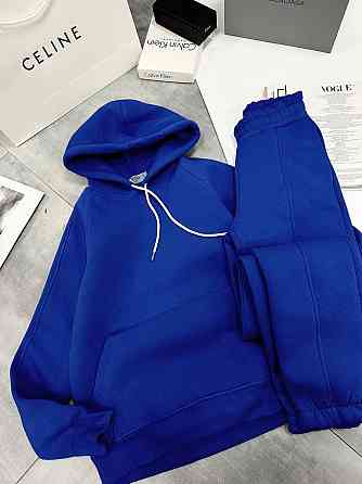 Женский утепленный костюм двойка: худи и штаны турецкая трехнить на флисе Электрик, 44/46 Одесса