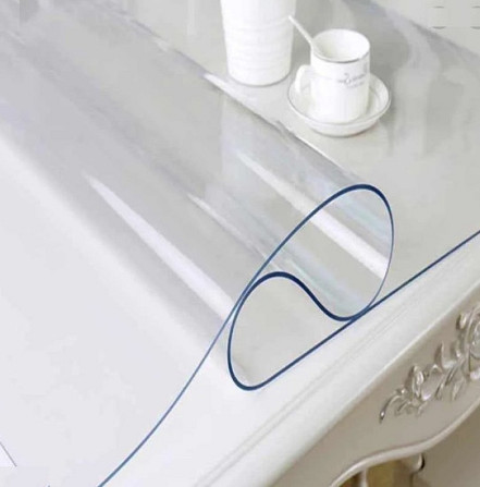 Мягкое стекло Прозрачная силиконовая скатерть на стол Soft Glass Защита для мебели 1.6х1.0м (толщина Винница - изображение 1