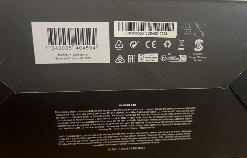 Marshall middleton 2 black original гарантия. Харьков - изображение 1