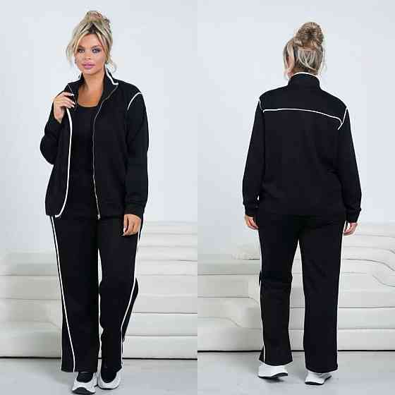 Жіночий повсякденний трикотажний костюм-двійка батал італійський трикотаж 56/58 Одеса