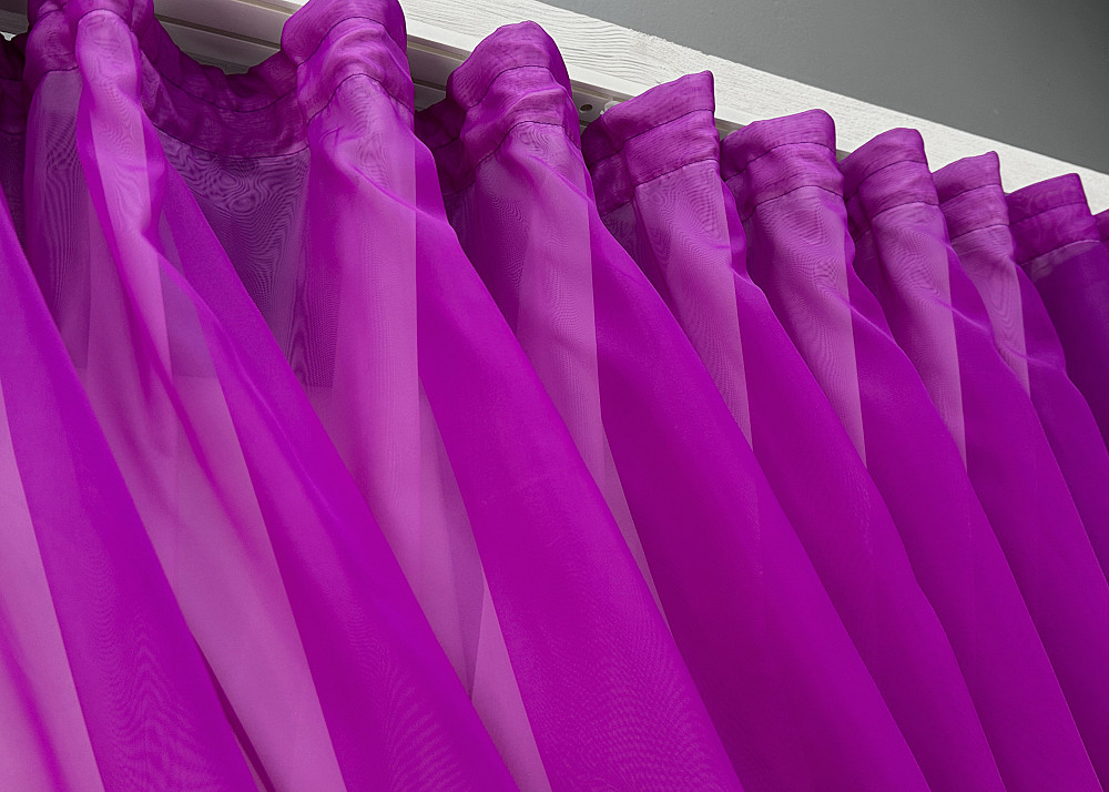 Кухонные шторки VR-Textil № 060к «Дуэт» с подвязками фуксия с белым 330х170 см (52-1206) Киев - изображение 7