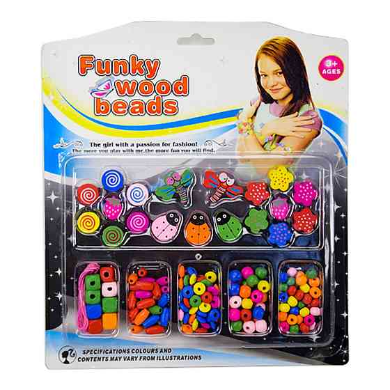 Набір бісеру TX1134A, дерев'яні намистини, гумка TX1134A Вінниця