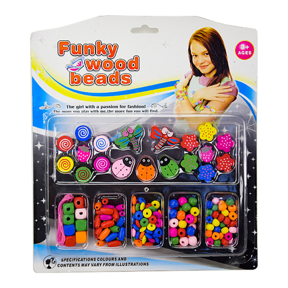 Набір бісеру TX1134A, дерев'яні намистини, гумка TX1134A Вінниця - фото 1