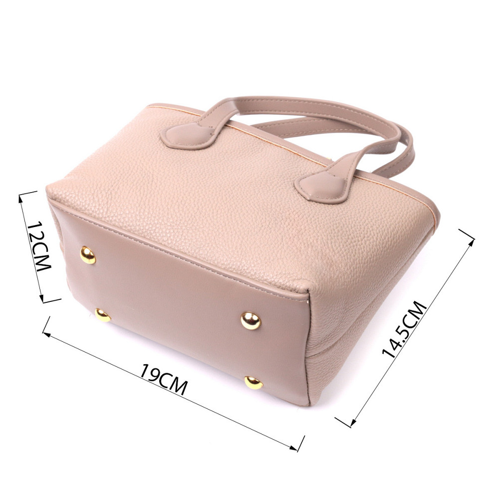 Жіноча сумка з двома ручками з натуральної шкіри Vintage 22283 Бежева Київ - фото 3